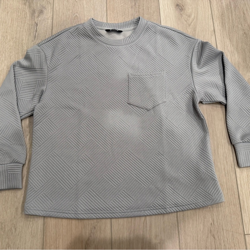 BTFBM - Women’s Gray Textured Crewneck Sweater- Size S - NWOT